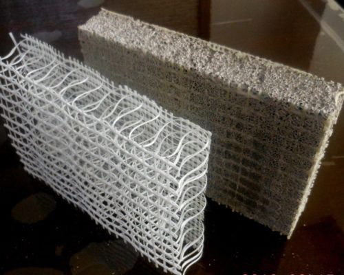 Painel de Concreto Celular com Estrutura Interna em Malha de Fibra de Vidro AR.